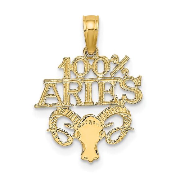 10K Yellow Gold 100% ARIES Zodiac Charm